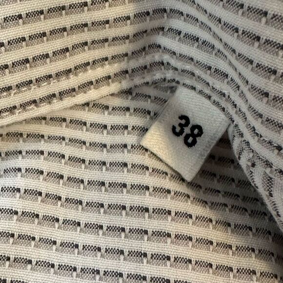 Gianni Versace Collection Size 38 Men's White/Gray/Black Designer Dress Shirt - Picture 4 of 11